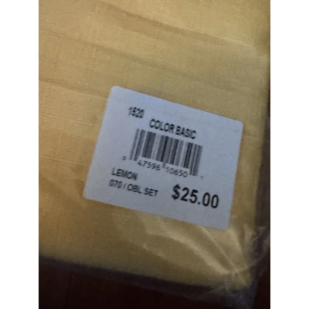 Bardwil Tablecloth Napkin Set Lemon Yellow 52x70 Oblong 4 Napkins New Sealed